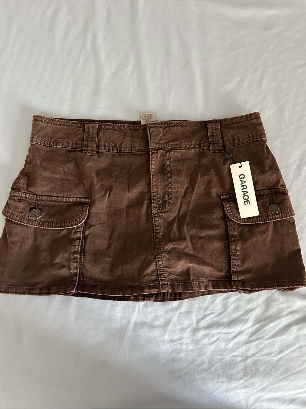 Garage Brown Cargo Mini Skirt
